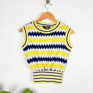 Vintage 80s Jack Winter Knit Sleeveless Top Sz M